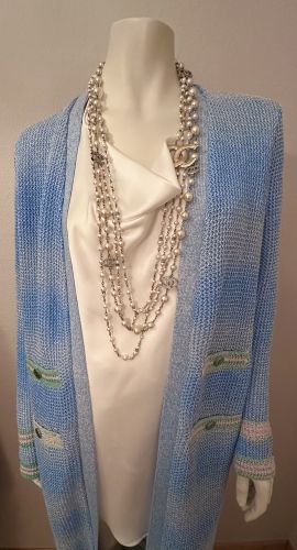CHANEL CARDIGAN LONG IN BLUE