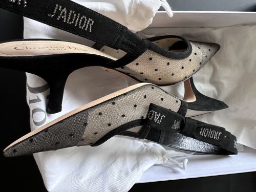 ア*ン様 Dior J'ADIOR ブラック ハイヒール J'Adior Slingback Pump Transparent Mesh with Black Dior