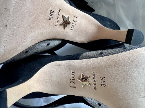 DIOR SLINGBACK PUMPS IN SCHWARZ MIT J'ADIOR BAND STRASS STEINE