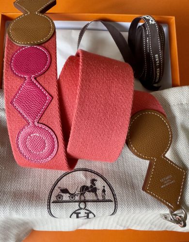 HERMÈS STRAP SCHULTERRIEMEN LEDER CANVAS