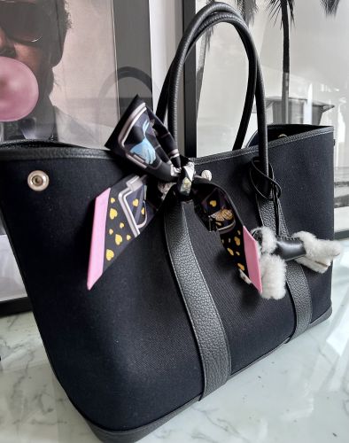 HERMÈS GARTEN PARTY 36 BLACK TOILE H HERMÈS GARTEN PARTY 36 BLACK TOILE H