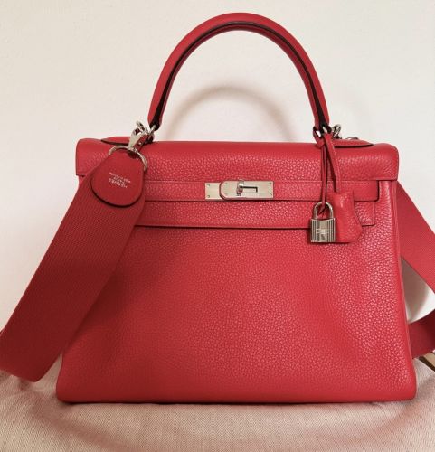 HERMÈS KELLY HSS RETOURNÉ 32 ROUGE TOMATE CLEMENCE PALLADIUM HARDWARE HERMÈS KELLY HSS RETOURNÉ 32 ROUGE TOMATE CLEMENCE PALLADIUM HARDWARE
