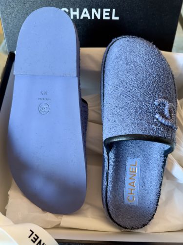 CHANEL MULES IN BLUE NOIR