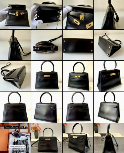 HERMÈS MINI KELLY VINTAGE BLACK BOX LEATHER GOLD HARDWARE