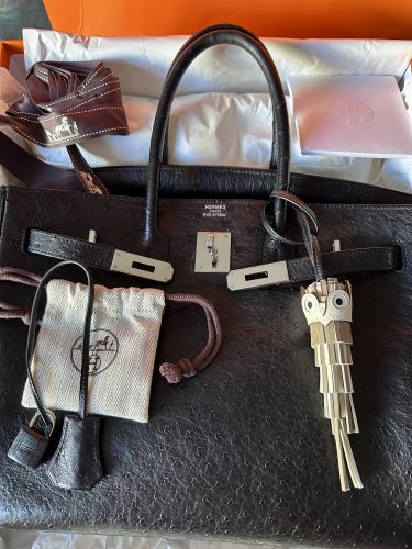 HERMÈS CHARMS EULE  IN LEDER MARFA