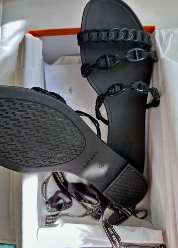HERMÈS SANDALEN CHAINE D´ANCRE BLACK
