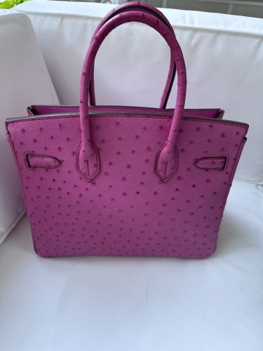 HERMÈS BIRKIN BAG 30 PINK OSTRICH PALLADIUM HARDWARE