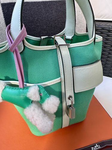 HERMÈS PICOTIN HANDTASCHE LOCK 18 CARGO POCKETS TOILE PALLADIUM 
