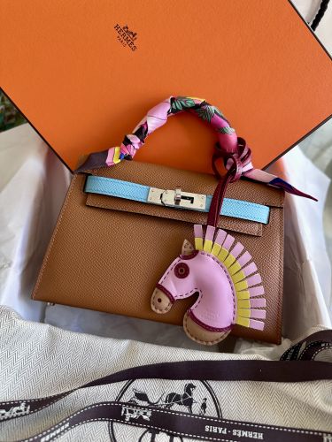 HERMÈS MINI KELLY SELLIER TRICOLOURE EPSOM LEDER PALLADIUM HARDWARE