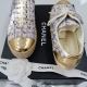  CHANEL ESPADRILLES TWEED GOLD