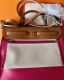 HERMÈS HERBAG POCHETTE ZIP 31 TOILE PINK BEIGE BARENIA PALLADIUM