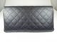 CHANEL POCHETTE CLUTCH FLAP IN SCHWARZ LAMMLEDER SILBER
