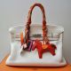 HERMÉS BIRKIN BAG 35 WEISS CLEMENCE LEDER PALLADIUM HARDWARE