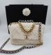 CHANEL 19 FLAP BAG SHEARLING SHEEPSKIN BEIGE