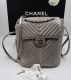 CHANEL RUCKSACK IN GRAU LEDER CHEVRON 
