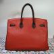 HERMÈS BIRKIN BAG 35 ROUGE VIF EBENE TOGO GOLD HW