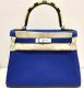HERMÈS KELLY RETOURNÉ 28 AU GALOP BLUE ELECTRIC TOGO PALLADIUM  HARDWARE