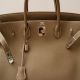 HERMES BIRKIN BAG 40 ETOUPE TOGO LEDER PALLADIUM HARDWARE