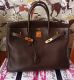 HERMES BIRKIN BAG 40 EBENE TOGO LEDER GOLD HARDWARE