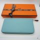 HERMES LONG WALLET SILK IN TÜRKISBLAU EPSOM  LEDER