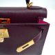 HERMÈS KELLY BAG  28 RAISIN FUCHSIA SELLIER CHEVRE GOLD HARDWARE