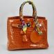 HERMÉS BIRKIN BAG 30 ORANGE NICOTICUS CROCODILE SHINY PALLADIUM HARDWARE