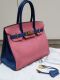 HERMÈS BIRKIN 30 HSS ROSE AZALEA BLUE ELECTRIC CHEVRE BRUSHED GOLD METALL