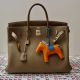 HERMES BIRKIN BAG 40 ETOUPE TOGO LEDER PALLADIUM HARDWARE