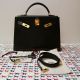 HERMÉS KELLY BAG 32 BLACK BOX LEDER GOLD HARDWARE 