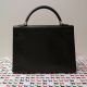 HERMÉS KELLY BAG 32 BLACK BOX LEDER GOLD HARDWARE 