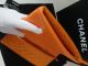 CHANEL CLUTCH FLAP IN ORANGE SILBER HARDWARE