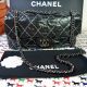 CHANEL KLASSISCHE TASCHE SCHWARZ WEISS GESTEPPT 