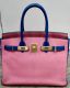 HERMÈS BIRKIN 30 HSS ROSE AZALEA BLUE ELECTRIC CHEVRE BRUSHED GOLD METALL