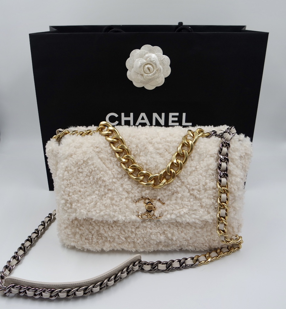 Chanel 19 Flap Shearling Sheepskin Shoulder Bag