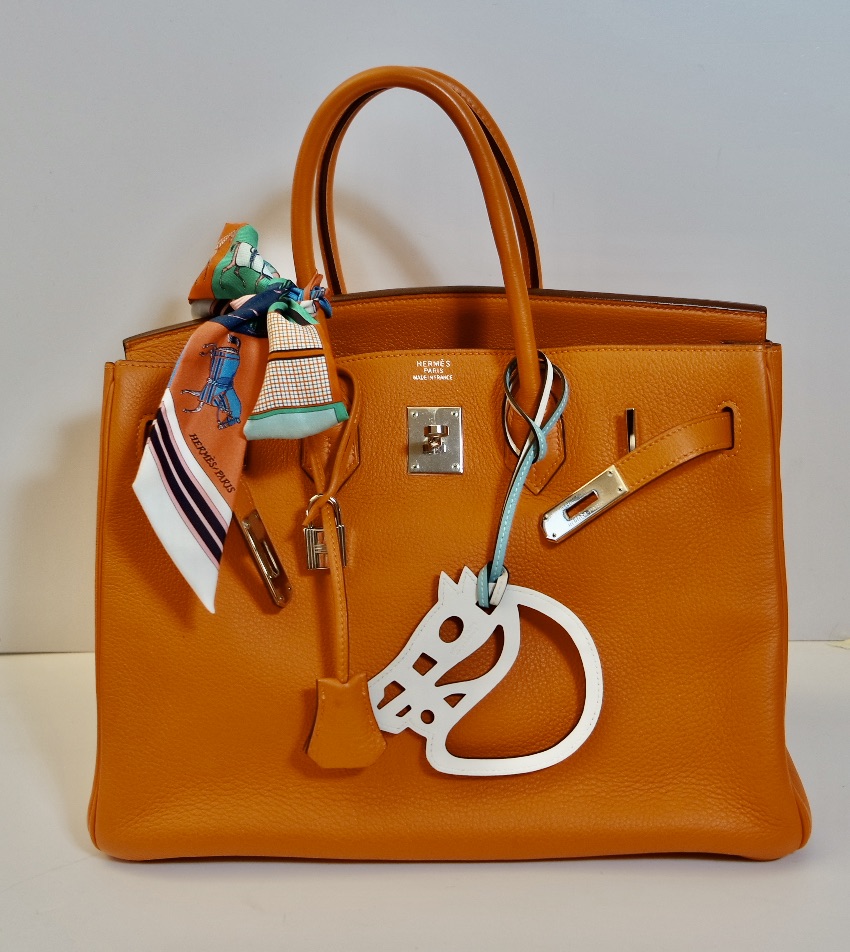 Hermès Birkin 35cm Orange Togo Leather Palladium Hardware Bag