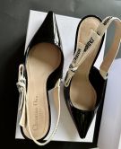 DIOR SLINGBACK PUMPS IN SCHWARZ MIT J'ADIOR BAND