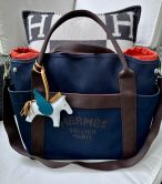 HERMÈS REISETASCHE NAVY BLUE TOILE PALLADIUM HARDWARE HERMÈS REISETASCHE NAVY BLUE TOILE PALLADIUM HARDWARE