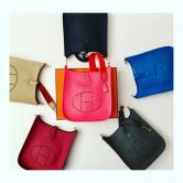 HERMÉS MINI  EVELYNE ROUGE H CLEMENCE LEATHER GOLD 