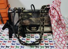 CHANEL COCO PVC FLAP WITH SAND GOLD HARDWARE