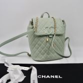 CHANEL BAGPACK IN LEATHER GREEN