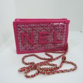 CHANEL IPHONE BAG PINK PVC BOUCLE GOLD HARDWARE